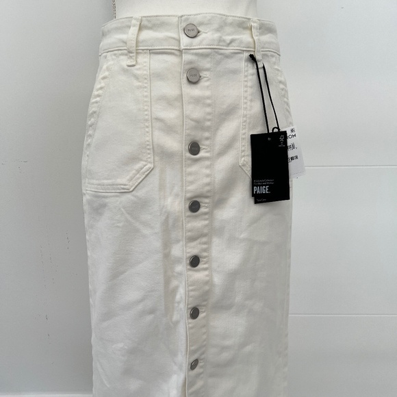 Paige Meadow Midi White Utility Skirt NWT High Waisted